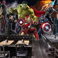 Papier peint 3D Marvel Avengers Thème Hulk Bar Restaurant Papier peint Internet Cafe Gym Mural
