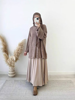 Ensemble jupe et haut pour femme musulmane, 2 pièces, jupe longue, tenue modeste pour l'Aïd, hauts tricotés, tenues Ramadan, blouses en tricot de Dubaï, vente en gros