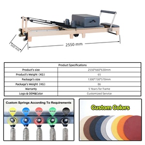 Reformer pliable en bois d'érable, équipement de Pilates pliable, léger, réglable, directement de l'usine - Product Image 3
