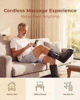 Masseur de pieds avec compression d'air et chaleur, masseur portable sans fil pour chevilles et mollets, bottes de compression légères