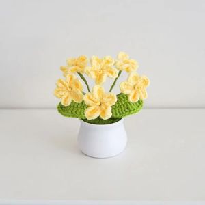 Personnalisable Creative Crochet Décoratif Fleurs Plantes À La Main Rose Marguerites Lotus Tulipes Fraise Chaud Nouvel An Cadeau Long - Product Image 6
