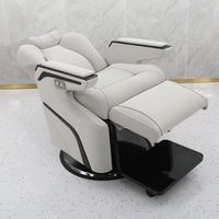Fauteuil de barbier noir chaise de coiffure en cuir synthétique pour salon de coiffure