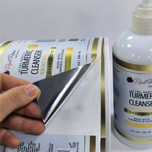 Không thấm nước dán logo dầu gội mỹ phẩm nhãn in tùy chỉnh bao bì cá nhân chai vàng kim loại lá Chrome thẻ - Product Image 2