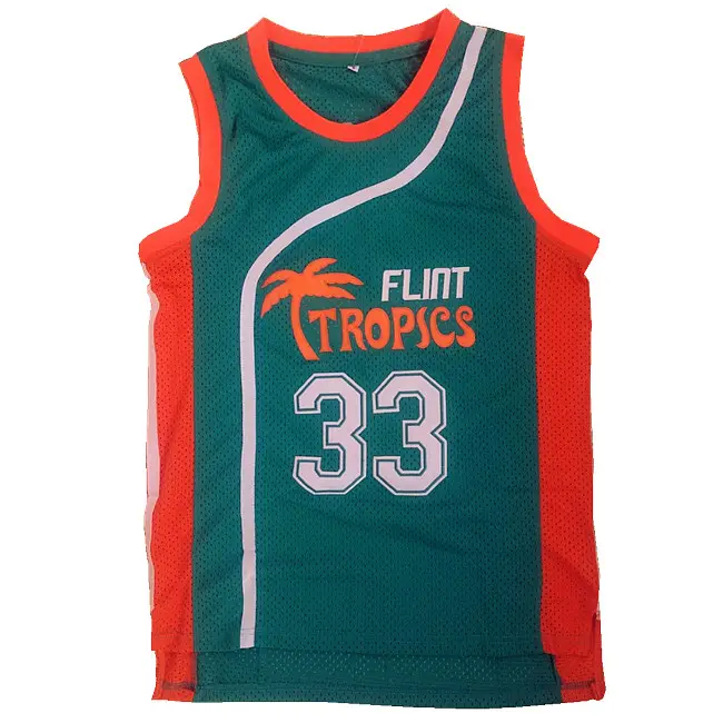 Custom Design Semi Pro Basketbal Jersey #33 Groene Kleur Film Basketbal Uniformen