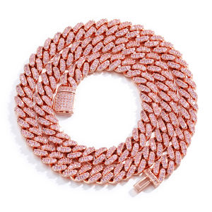 ユニセックス8mm単列アイスダイヤモンドリンクチェーンネックレスヒップホップスタイル18K金メッキ銅プロングセッティングジルコン - Product Image 4