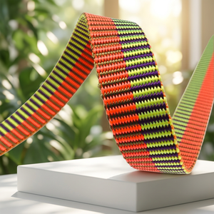 Sangle plate double face teinte multicolore en nylon haute ténacité de 2,5 cm pour applications DIY et équipements de plein air - Product Image 3