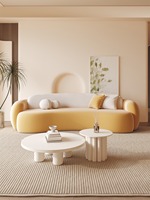Petit appartement canapé en forme d'arc pour ensembles de salon pour magasin de vêtements résidentiel Salon de beauté aire de repos Discussion de réception