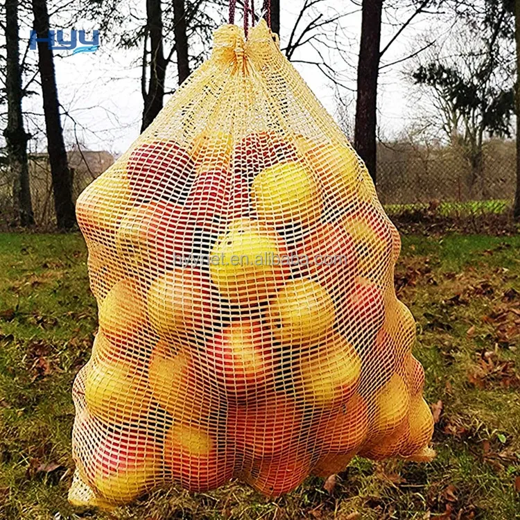 Potato mesh bag 30kg 40kg 50kg plastic mesh bag with drawstring