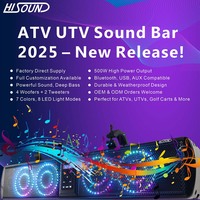 Barre de son ATV UTV 26 pouces, haut-parleur personnalisé pour SSV, marine, golf, synchronisé avec les rythmes musicaux, télécommande
