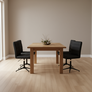 Ensemble de 4 chaises de salle à manger en simili cuir noir, hauteur réglable, design moderne et contemporain, pieds en métal, meubles pour la maison - Product Image 2