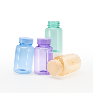 150ML Colorful Pink Orange Purple Blue Green PET Cylinder Industrial Use <b>Pill</b> <b>Bottle</b> with Silk Screen Printing Screw Cap - Product Image 5