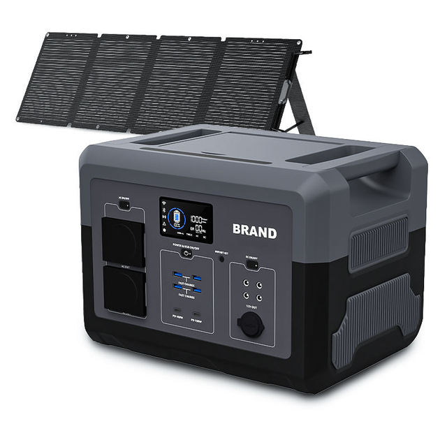 Portable Solar Station System 1500W 2400W LiFePO4 Outdoor Solar Generator Energy Storage Unit Camping Home Backup Car Use Pure