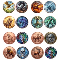 Pièce de monnaie commémorative de 1 oz en cuivre fin .999, motif Guerrier Spartan Cyberpunk contre Dragon Mecha, pour collection ou cadeau