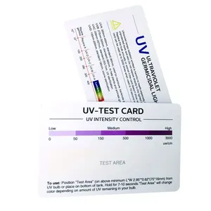 Customize Ultraviolet radiation temperature Plastic UV-C light test card UV light test cards for Beauty Electronics