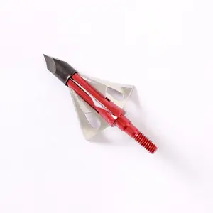 100 tahıl Broadheads mekanik ok noktası okçuluk avcılık çekim hibrid sabit kırmızı alüminyum alaşım ok