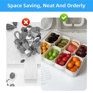 2026 Portable Stackable Plastic 8 Grid <b>Clear</b> Snack Box <b>Container</b> Food Storage Box Divided Serving Tray with Lid and Handle - Product Image 2