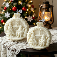 Bougie en cire de soja de style nordique faite à la main, 9 cm, design tridimensionnel, pour cadeau de Noël, décoration de la maison