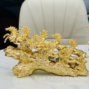 Figuras Decorativas de <span class=keywords><strong>Ocho</strong></span> Caballos para el Hogar, Sala de Estar, Mueble de <span class=keywords><strong>TV</strong></span>, Adorno de Escritorio para Atraer <span class=keywords><strong>la</strong></span> Fortuna, Artesanía Elegante - Product Image 2