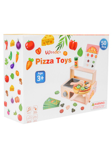 Juego de Pizza de Madera, Juguete de Simulación de Pizzería, Juguete Educativo Montessori para Niños, Habilidades Motoras Finas y Coordinación Mano-Ojo - Product Image 6