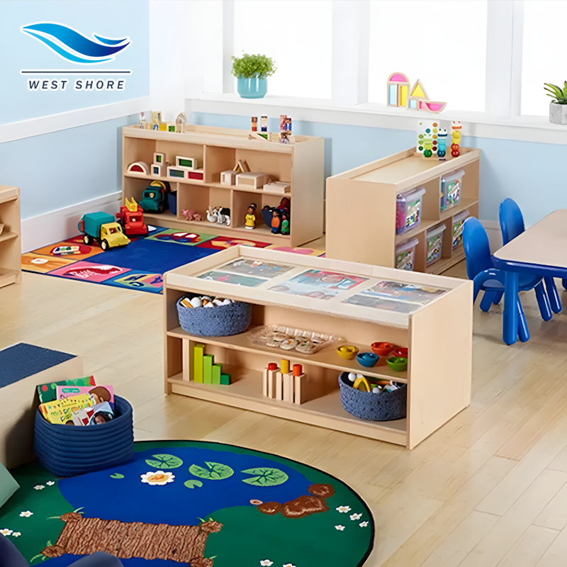 Montessori Wooden Storage Cabinet Organizer Preschool