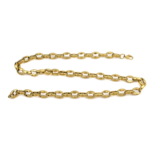 Nouveau Collier Chaîne Grains <span class=keywords><strong>de</strong></span> <span class=keywords><strong>Café</strong></span> en Acier Inoxydable Plaqué <span class=keywords><strong>Or</strong></span> 18K pour Hommes et Femmes, Bijoux Géométriques, Cadeaux - Product Image 2