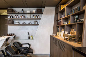 Diseño y Equipamiento de Barbería Llave en Mano |   Interior de Salón de Belleza Masculina de Estilo Industrial Moderno, Mobiliario Modular para Salón de Peluquería - Product Image 5