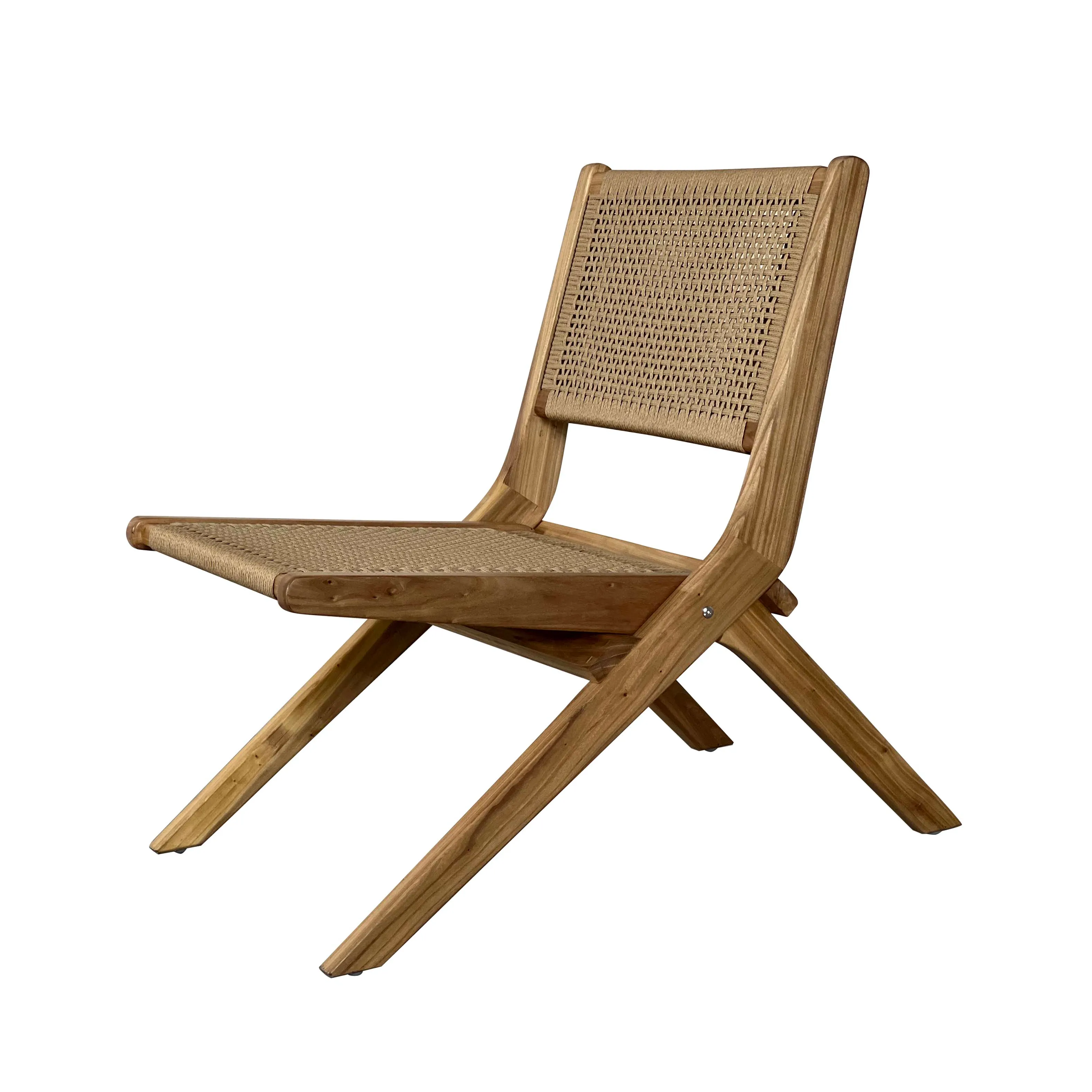 Durable Paper Rope Seat Dining Chairs Antique Ash Timber Restaurant Rattan folding chairs wooden dinning room chairs
