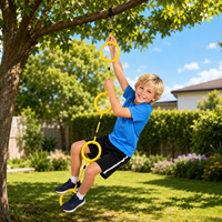 ROPECUBE Anillas de Escalada Modernas para Niños, Escalera, Juguete de Entrenamiento Sensorial para Interiores/Exteriores, Antideslizante, para Gimnasio, Sala de Estar, Hotel, de Poliéster