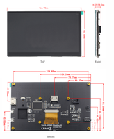 Écran tactile LCD Funkey Raspberry Pi 7 pouces 1024x600 IPS Mini PC Moniteur portable 3B+/4B/5B/Zero Stand GT911 Driver CN