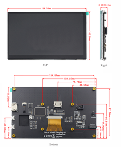 شاشة عرض LCD تعمل باللمس مقاس 7 بوصات لـ Raspberry <span class=keywords><strong>Pi</strong></span> بدقة 1024×600 H-D IPS، شاشة محمولة صغيرة للكمبيوتر الشخصي متوافقة مع 3B+/4B/5B/Zero مع حامل وبرنامج تشغيل GT911 - Product Image 3