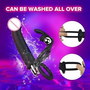 Vibrador de Anillo de Doble Orificio de 10 Frecuencias, Deslizador de Conejo, para Parejas, Retrasa la Eyaculación Masculina y Femenina, Masturbador de Huevo - Product Image 5