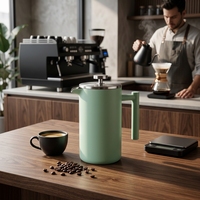 Cafetière à piston en acier inoxydable, infuseur à thé, design moderne, double paroi, grande capacité 350ML-1000ML