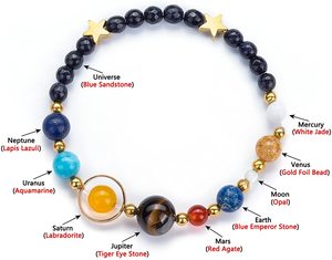 Bracciale nuove donne sistema solare <span class=keywords><strong>universo</strong></span> galassia gli otto pianeti Guardian Star braccialetto di perle di pietra naturale - Product Image 2