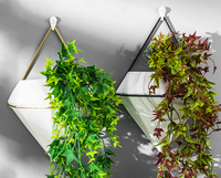 Pot succulent en céramique en forme de diamant de haute qualité décor à la maison jardinière murale pour jardin intérieur/extérieur ou espace de bureau