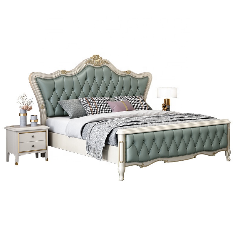 ラグジュアリーモダン レザーベッド キングサイズ 美しい ラグジュアリー レザー ヘッドボード モダン キングサイズ