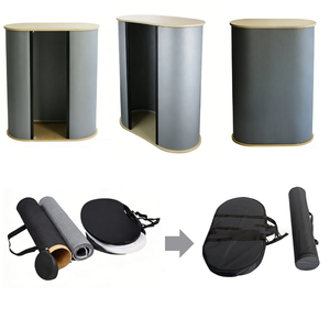 Table de promotion élégante avec cadre en bois, légère et portable, avec graphisme personnalisé, comptoir d'affichage pop-up pour le <span class=keywords><strong>marketing</strong></span> d'événements - Product Image 4
