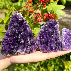 Grosir kristal alami populer Geode <span class=keywords><strong>Amethyst</strong></span> Mini dalam bentuk bebas ide hadiah Model bertema cinta malaikat batu Feng Shui - Product Image 1