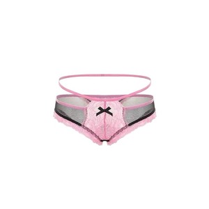 Culottes triangulaires sexy et séduisantes à bordure en dentelle avec détails en dentelle à bretelles croisées, respirantes et confortables pour femmes. - Product Image 5