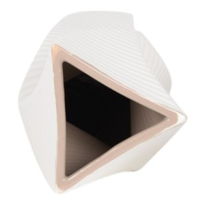 Vaso in ceramica ondulato e scultoreo, decorazione d'accento per la casa, con profilo ritorto, per soggiorno e esposizione domestica - Product Image 6