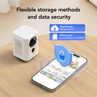 Kamera Keamanan Dalam Ruangan 4G dengan Kartu SIM 2K Baterai 7800mAh Kamera PTZ Tanpa Wifi untuk Bayi/Hewan Peliharaan/Lansia/RV/Berkemah