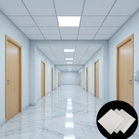 Système de dalles de plafond suspendu en métal perforé carré, ignifuge, en aluminium, pour bureaux modernes