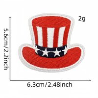 Vente flash Nouveaux patchs brodés de style américain rouge et bleu à appliquer au fer à repasser pour le Jour de l'Indépendance des États-Unis
