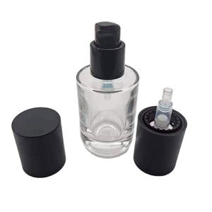 Venta caliente 100mL Color transparente <span class=keywords><strong>Secrum</strong></span> Crema Dispensador Bomba Botella de vidrio Fabricante/al por mayor - Product Image 1