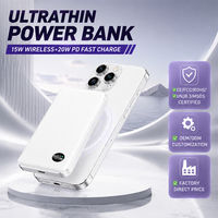 Batterie externe 10000 mAh avec charge rapide PD3.0, batterie externe sans fil pliable 10000 mAh, batterie externe à charge rapide magnétique OEM