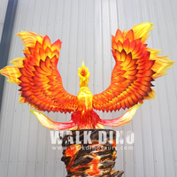 Asiatische wasserdichte handgemachte stehende Phoenix Tier LED Seide chinesische Festival Laterne für Abschluss Valentinstag