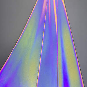 Phản Xạ Đàn Hồi Long Lanh Cầu Vồng Phản Chiếu Vải Căng Óng Ánh Phản Ánh Spandex Vải Vải Cho Phát Sáng Trong Bóng Tối Áo - Product Image 3