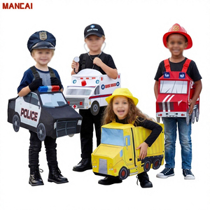 Combinaison de carnaval d'Halloween pour enfants : Véhicules de chantier, Voiture de police, <span class=keywords><strong>Ambulance</strong></span>, Camion de pompiers - Tenue de performance pour la maternelle - Product Image 1