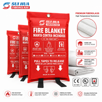 Couverture anti-feu pour la maison et la cuisine, en fibre de verre, résistante à la chaleur, pour situations d'urgence, avec pochette murale, marque privée, vente en gros
