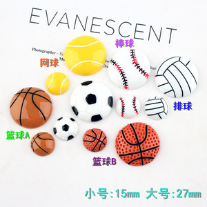 Funda de resina para teléfono, accesorios para decoración, medio lado de baloncesto, fútbol, voleibol, tenis y béisbol, bricolaje - Product Image 5