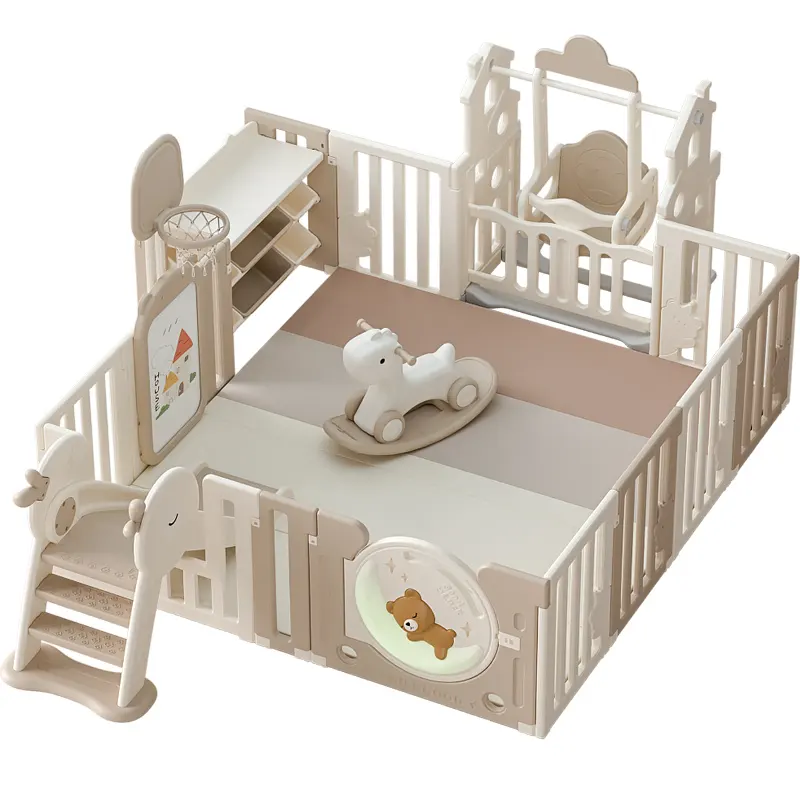 Cute Crianças Crianças Play Yard HDPE Plastic Playpen Playhouse Indoor Safety Gate Cercas Baby cercadinho Conjuntos cercadinho para cerca do bebê